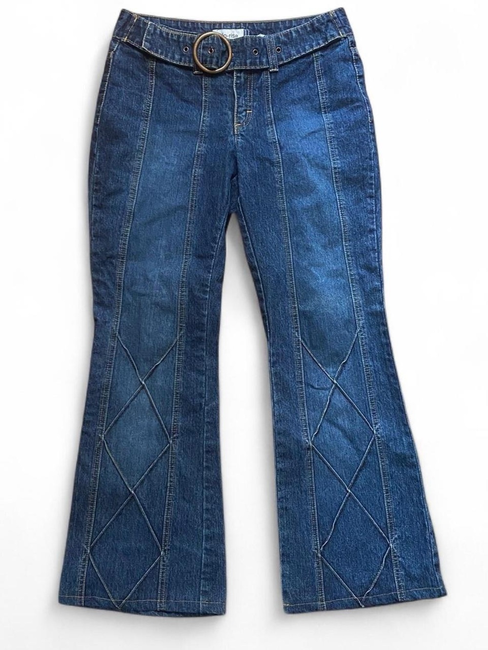 Jordache Dark Blue Flare Jeans with Belted Waist